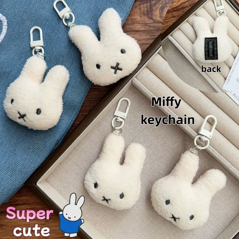 Men Keychain Accessories - พวงกุญแจตุ๊กตามิฟฟี่น่ารัก | อุปกรณ์เสริมกระเป๋ากระต่ายนุ่มนิ่ม ตกแต่งได้หลากหลายและสไตล์สาวหวาน