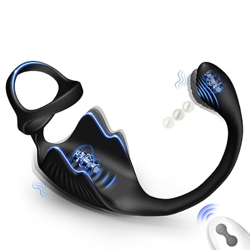 Men Accessories App - ปลั๊กสั่นสะเทือนควบคุมผ่านแอพ พร้อมแหวนรัดองคชาต นวดต่อมลูกหมาก สำหรับผู้ชาย ผู้เริ่มต้นใช้งาน เครื่องสั่นทางทวารหนัก