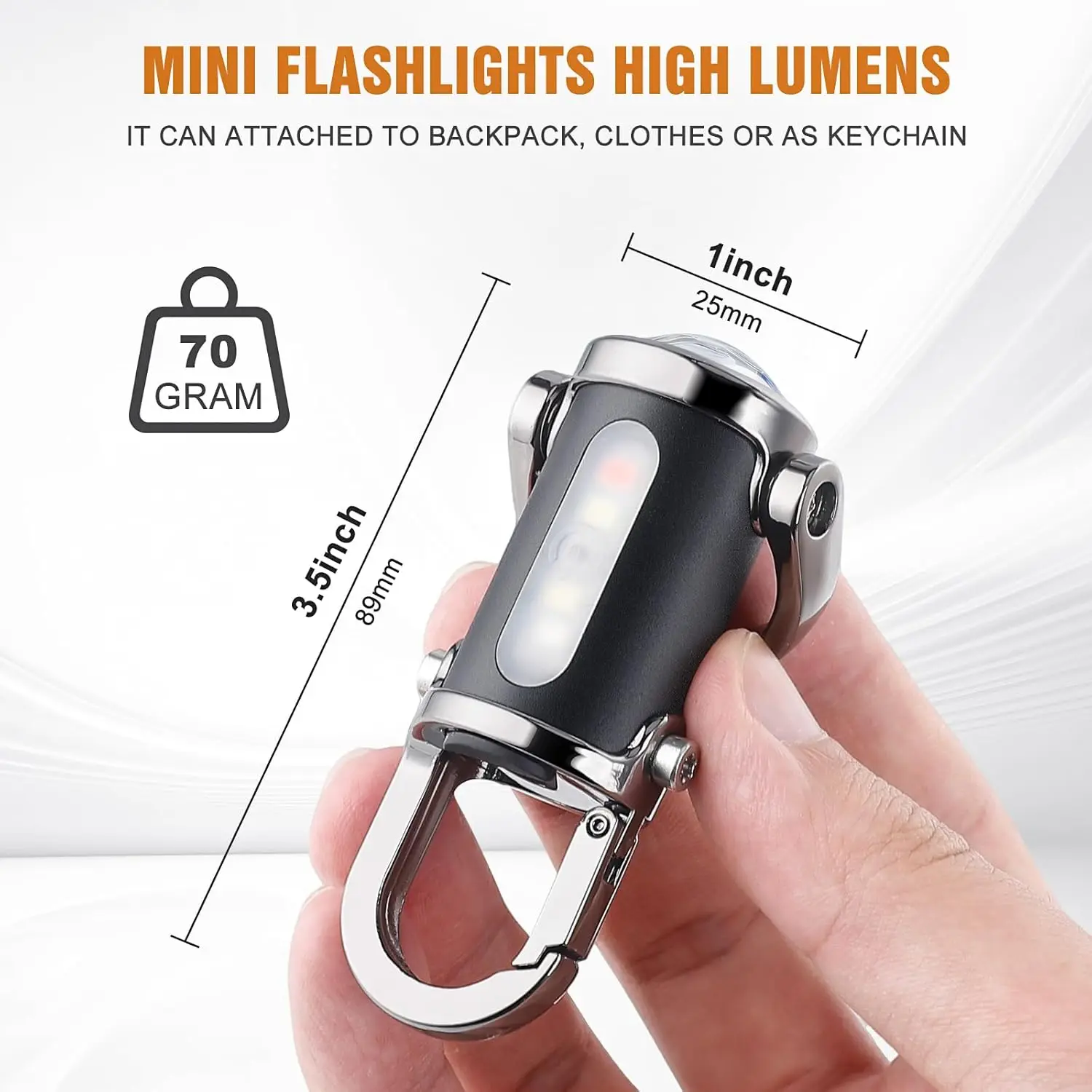 ไฟฉายพวงกุญแจขนาดเล็กแบบชาร์จไ - Men Keychain Accessories บทวิจารณ์และราคา