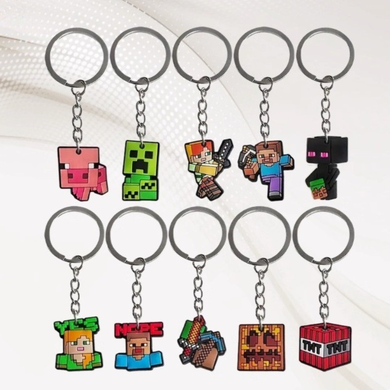 พวงกุญแจเกม Minecraft สุดฮิต 1 - Men Keychain Accessories บทวิจารณ์และราคา